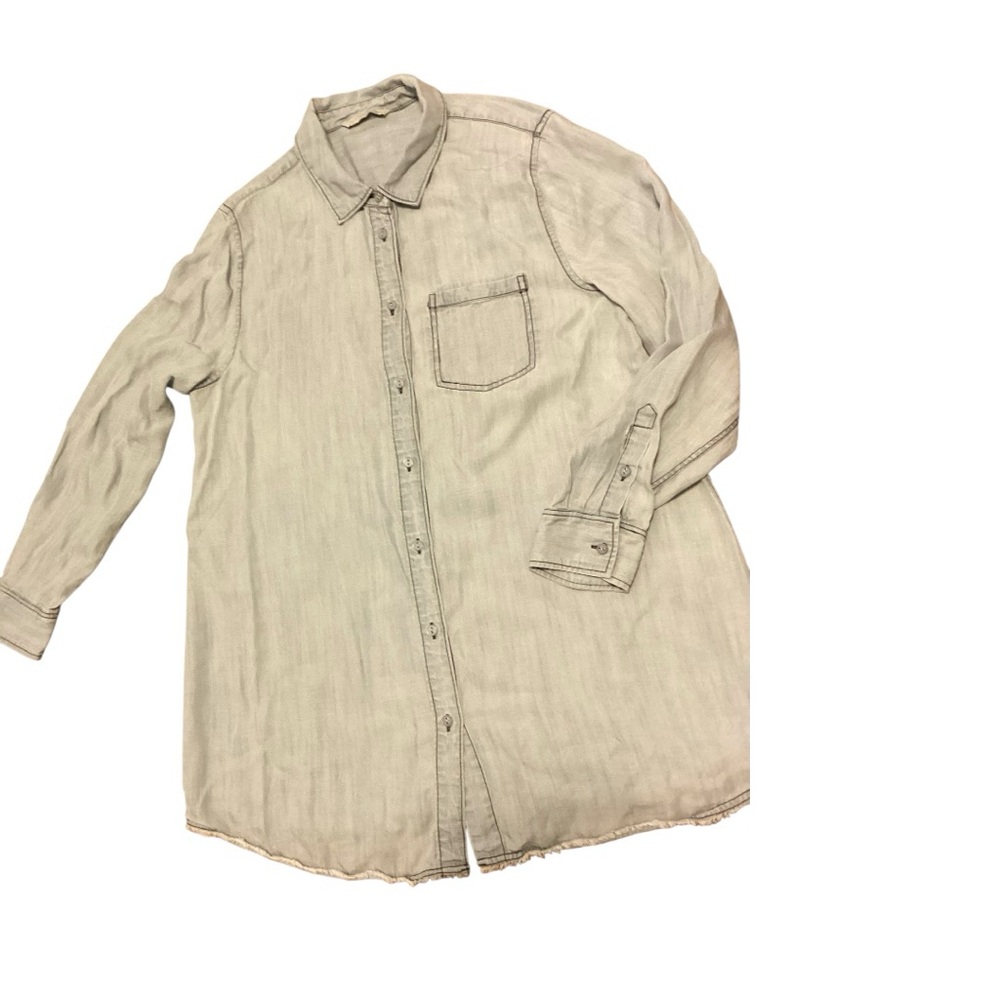 Soft Surroundings Chambray Tunic Length Shirt